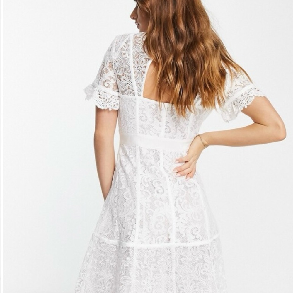 French Connection Cabrera White Lace Dress - Summer White - Picture 2 of 4